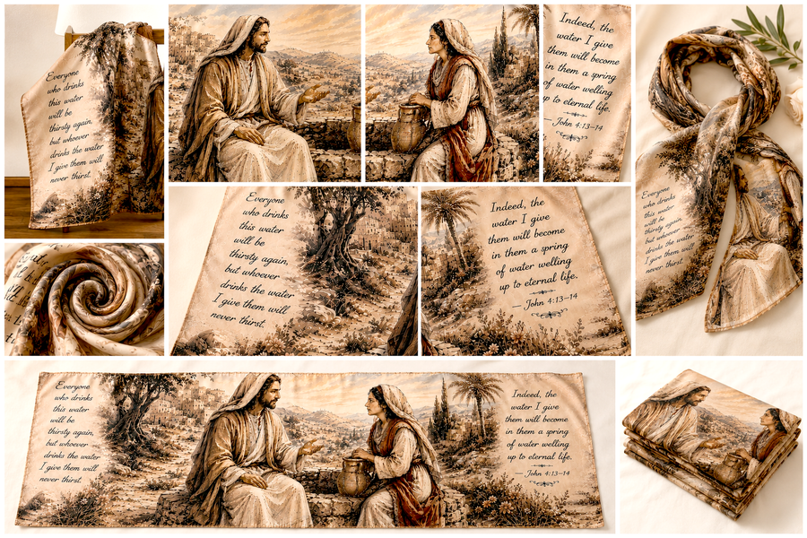 Jesus & Samaritan woman - Scarf